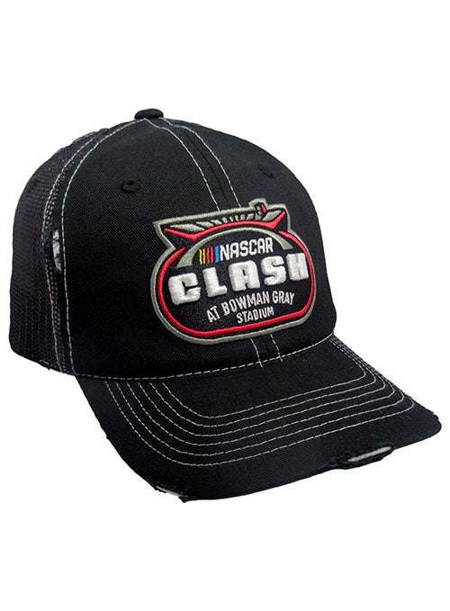 2025 Clash at Bowman Gray Stadium Distressed Mesh Hat - Angled Right Side View