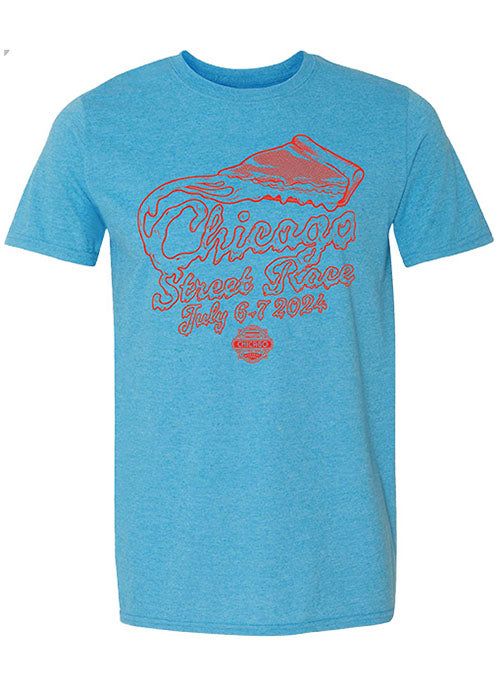 Chicago Street Race Deep Dish Pizza T-Shirt - Front View