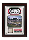 Bowman Gray Stadium Framed Collage with Authentic Guardrail - Front View