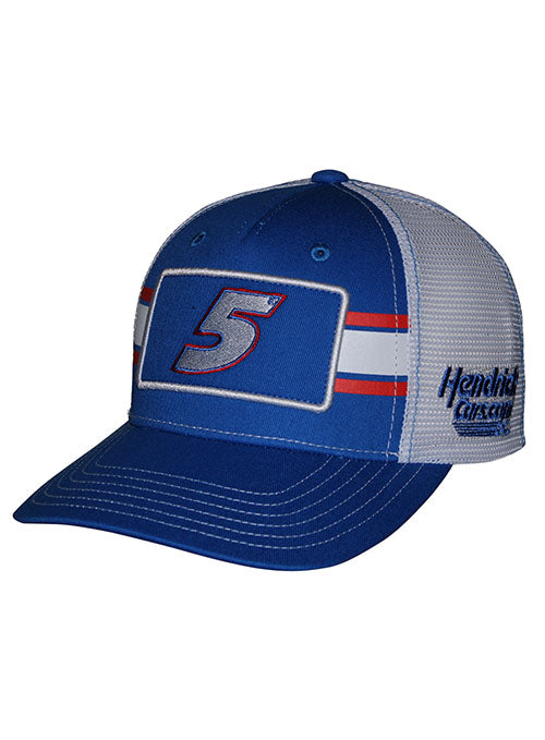 Kyle Larson Striped Trucker Hat - Angled Left Side View