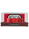 Bowman Gray Stadium Long Desktop Display Case with Authentic Piece of Actual Guardrail - Front View