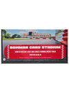 Bowman Gray Stadium Wall Hangable Plaque with Authentic Guardrail - Zoomed in Informational Plaque View