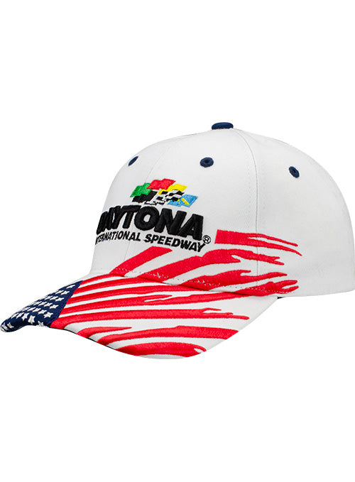 Daytona Americana Velcro Hat in White - Angled Left Side View