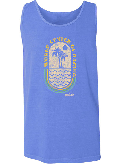 Daytona International Speedway Comfort Colors Palm Tree Tank Top - Front View