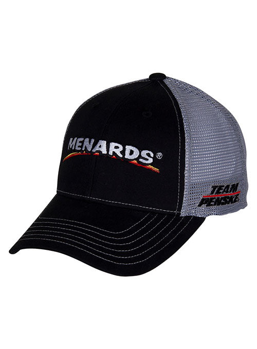 Ryan Blaney Menards Mesh Hat in Black and Grey - Angled Left Side View