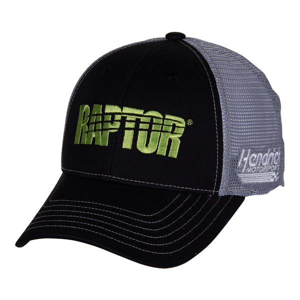 William Byron Raptor Hat in Black and Grey - Angled Left Side View