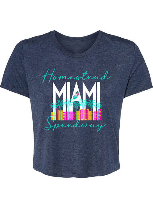 Ladies Homestead-Miami Block Crop Top - Front View