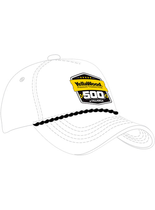 2024 Yellawood 500 Event Rope Hat in White - Angled Right Side View