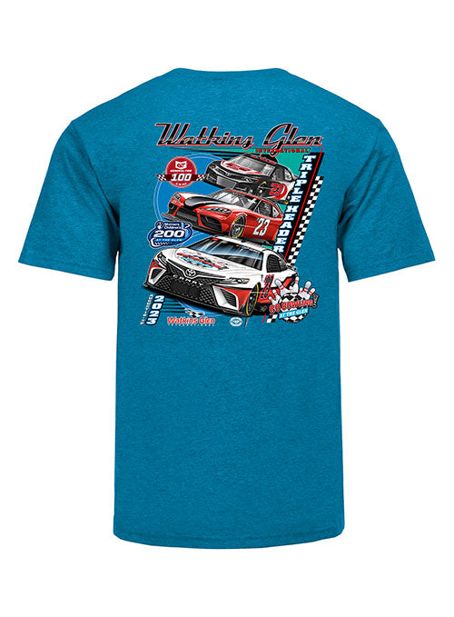 2023 Watkins Glen Triple Header T-Shirt in Blue - Back View