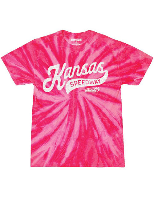 Ladies Kansas Tailsweep Tie Dye T-Shirt in Pink - Front View