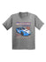 Youth Kansas Retro Car T-Shirt in Athletic Heather Grey - Front View