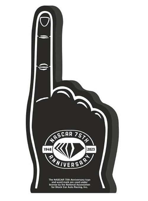 NASCAR 75th Anniversary Foam Finger in Black - Back View