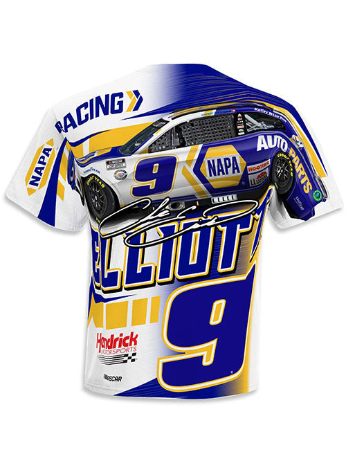 Checkered Flag Sports Chase Elliott Youth 2023 Napa Sublimated Uniform Pit Crew T-Shirt White