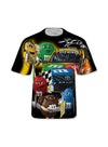 Youth Kyle Busch Sublimated Character T-Shirt in Black- Front View