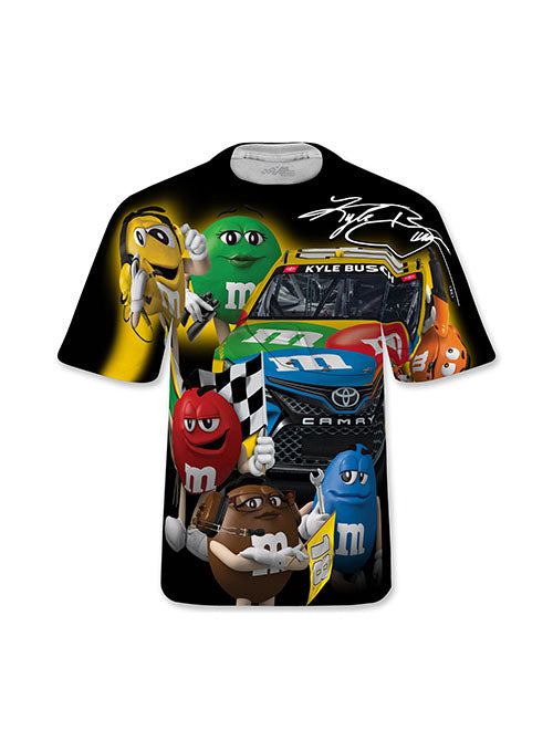 Youth Kyle Busch Sublimated Character T-Shirt in Black- Front View