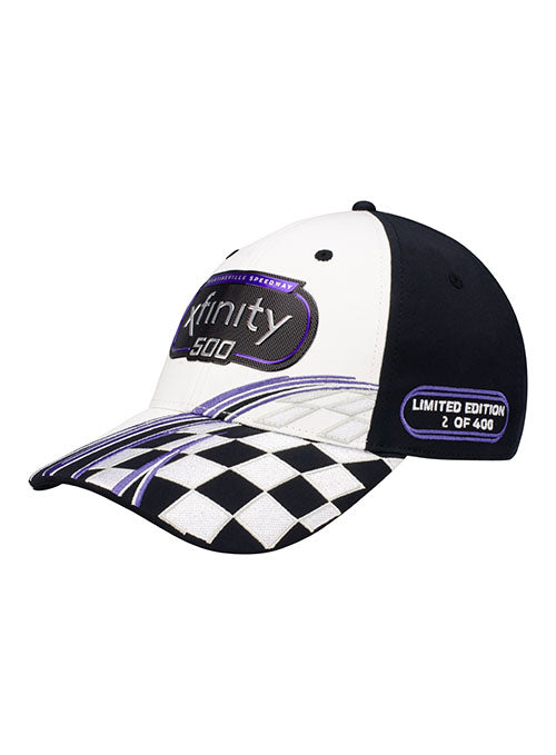 2022 Xfinity 500 Auction Hat #2 in Black and White - Left Side View